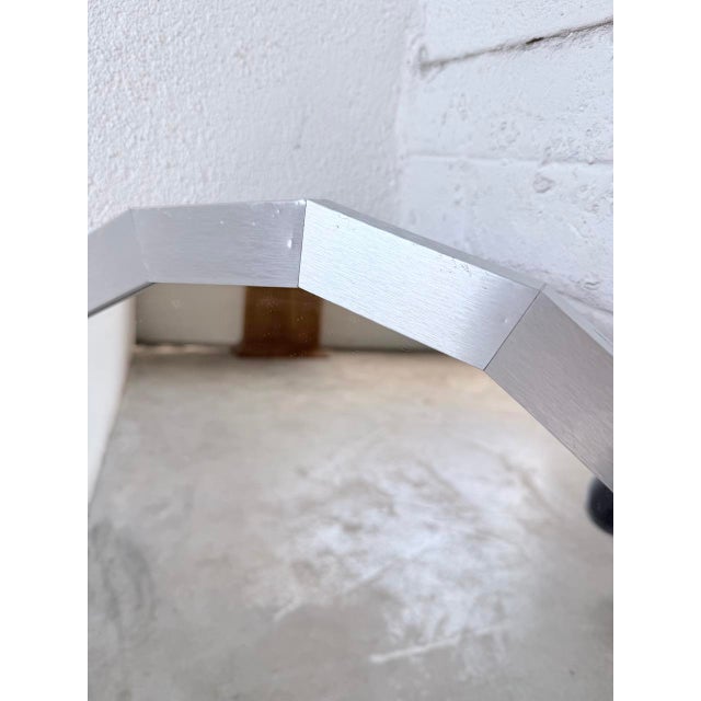 Hexagonal Brushed Metal Mirror, 1970s For Sale - Image 16 of 18