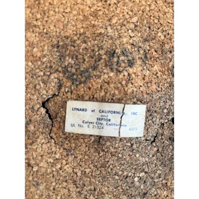 Danish Modern Cork Lamp Lynard of California and Septor For Sale In New York - Image 6 of 6