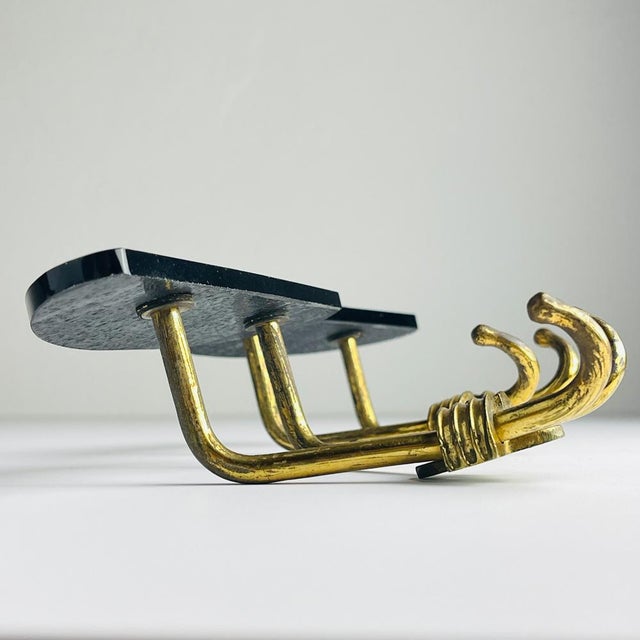 Vintage Brass Coat Hooks, Italy, 1950s, Set of 2 For Sale - Image 14 of 16