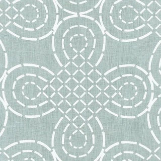 Sample - Schumacher Trellis Knot Fabric in Cirrus For Sale