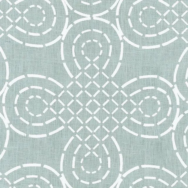 Sample - Schumacher Trellis Knot Fabric in Cirrus For Sale