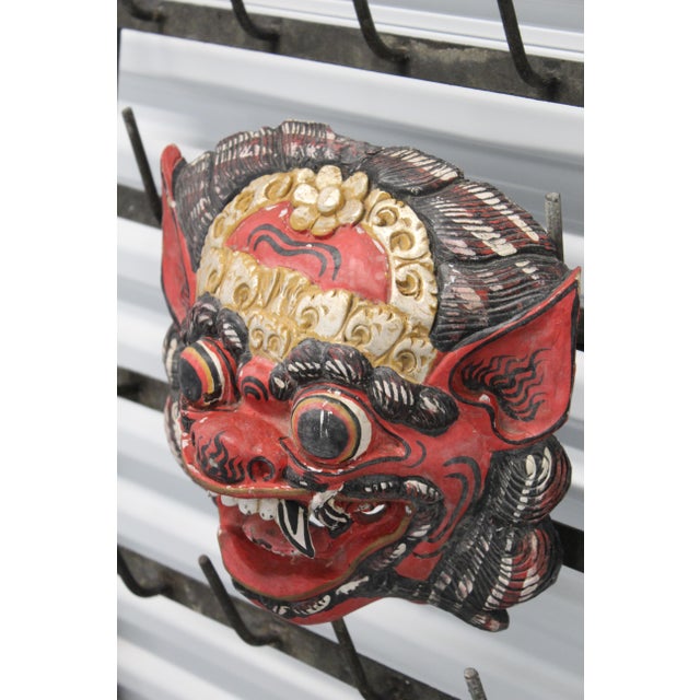 Balinese Carved Wood Danse Mask For Sale - Image 10 of 14