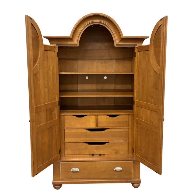 Rare vintage armoire from Ethan Allen’s Swedish Home Collection, featuring classic Gustavian-inspired styling and American...