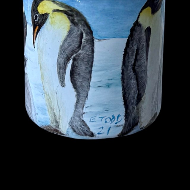 Metal Elliot Hall Enamels Penguins Arctic Wildlife Trinket Box by E. Todd, Limited Edition 1/1 For Sale - Image 7 of 7
