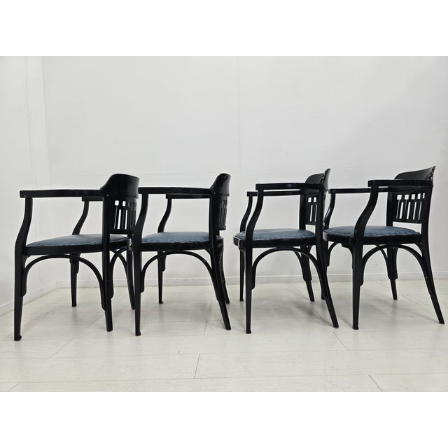 Antique Vienna Secession No. 714 Armchairs by Gustav Siegel for Jacob & Josef Kohn, 1890s, Set of 4 For Sale - Image 13 of 18