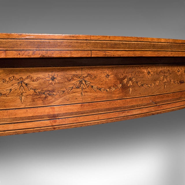 Pair of Antique Demi Lune Side Tables, English, Neoclassical, Sheraton, Georgian For Sale - Image 9 of 10