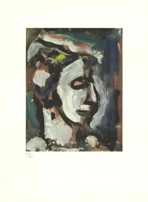 1969 Georges Rouault 'Camille portrait' Modernism Multicolor France Lithograph