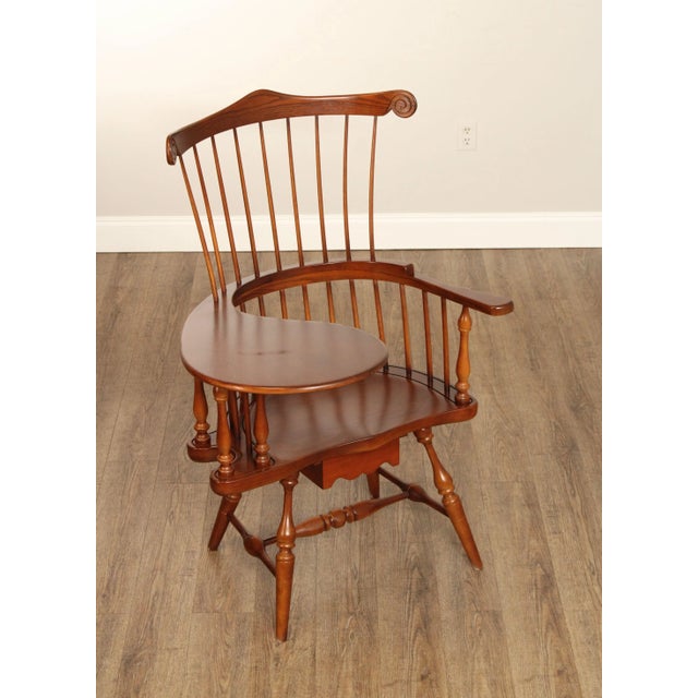 High Quality American Made Cherry, Maple And Hickory Writing Armchair With Dovetailed Drawer By Frederick Duckloe & Bros.,...