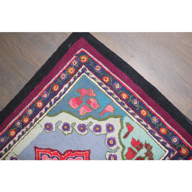 Textile Early 20th Century American Hooked Rug - 2'6" x 3'3" For Sale - Image 7 of 7