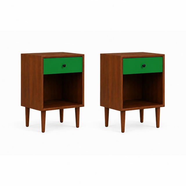 Mid-Century Modern Mid Century Modern 2 Tone Nightstands in Manner of Glenn of California For Sale - Image 3 of 5