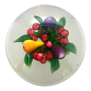 Ken Rosenthal 1995 Lampwork Fruit Glass Paperweight