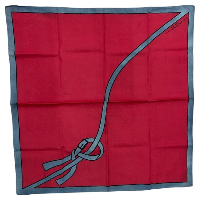 1980s 1980s Iconic Italian Red and Gray Silk Scarf by Roberta Di Camerino For Sale - Image 5 of 7