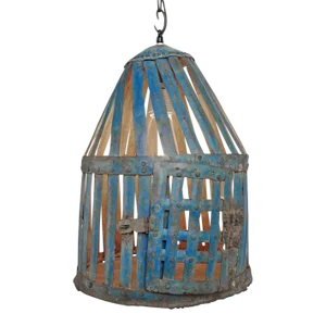 Industrial Iron Basket Cage Pendant Lantern