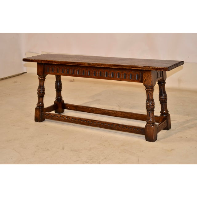 1900 - 1909 Edwardian Oak Joint Bench From England, Circa 1900 For Sale - Image 5 of 8