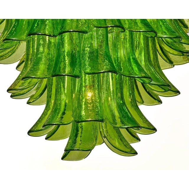 Green Murano Glass “Selle” Chandelier For Sale - Image 4 of 10