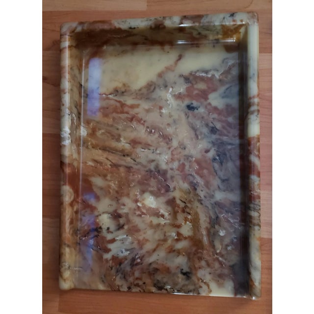 Mid-Century Modern 1970/80s Faux Marble/Granite 4-Piece Desk Set For Sale - Image 3 of 10