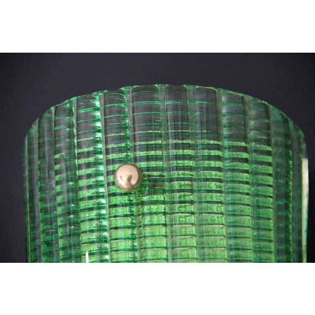 Emerald Green Murano Glass Wall Sconces in the style of Mazzega, Italy, ,2000s, Set of 2 For Sale - Image 6 of 14