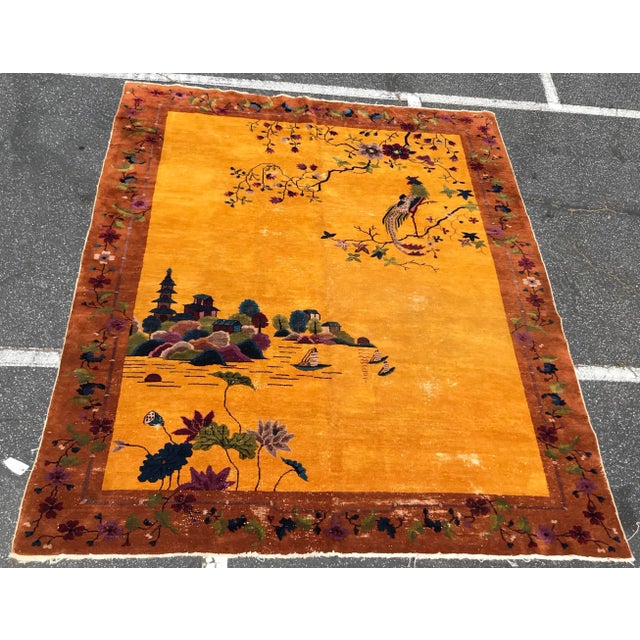 Art Deco 1920s Art Deco Chinese Rug- 8’11” X 11’5” For Sale - Image 3 of 13