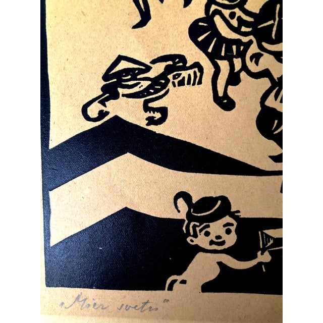 Linocut from Lubomir Kellenberger, Slovakia, 1959 For Sale - Image 6 of 7