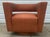 Contemporary Orange Keyhole Swivel Tub Chair For Sale - Image 9 of 9