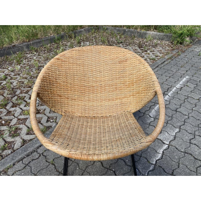 Modernist Wicker Cane Rocking Chair, 1960s For Sale - Image 12 of 18