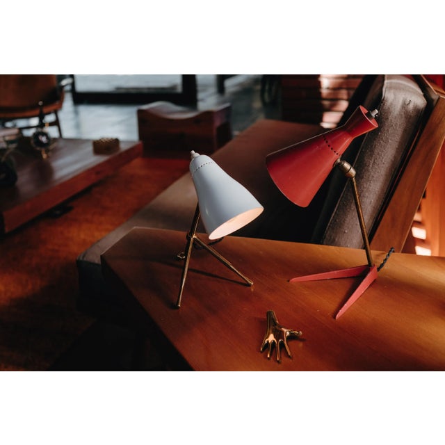 Pair of 1950s Giuseppe Ostuni 'Ochetta' wall or table lamps for O-Luce. An extremely rare and surprisingly utilitarian...