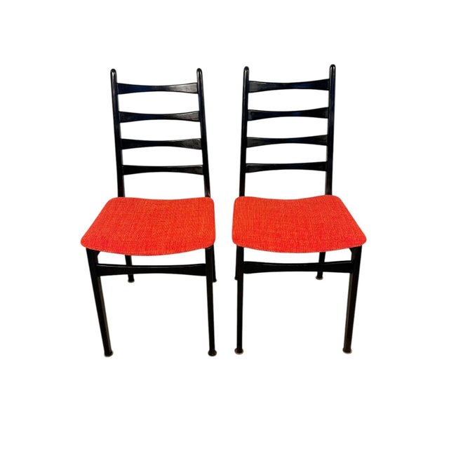 Mid 20th Century Set of 4 Italian Mid-Century Modern Ladder-Back Dining Chairs For Sale - Image 11 of 12