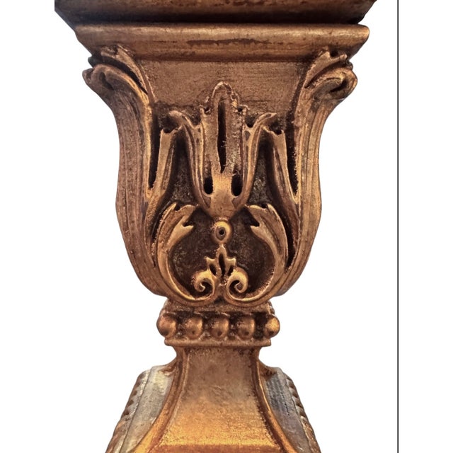 Late 19th Century Neoclassical Style Giltwood Console Table With Carved Foliate Frieze and Marble Top For Sale - Image 10 of 15