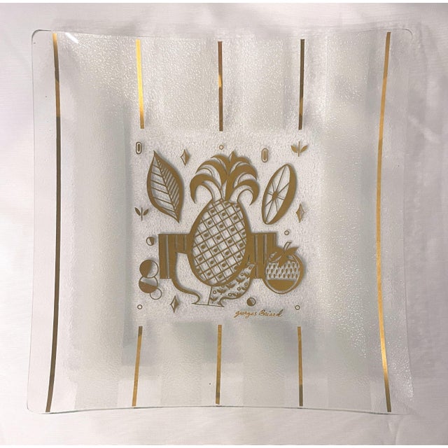 Mid 20th Century Georges Briard Glass Tray For Sale - Image 5 of 6