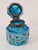 1920s Antique Art Deco French Inkwell in Blue Faceted Glass, 1920 For Sale - Image 5 of 10