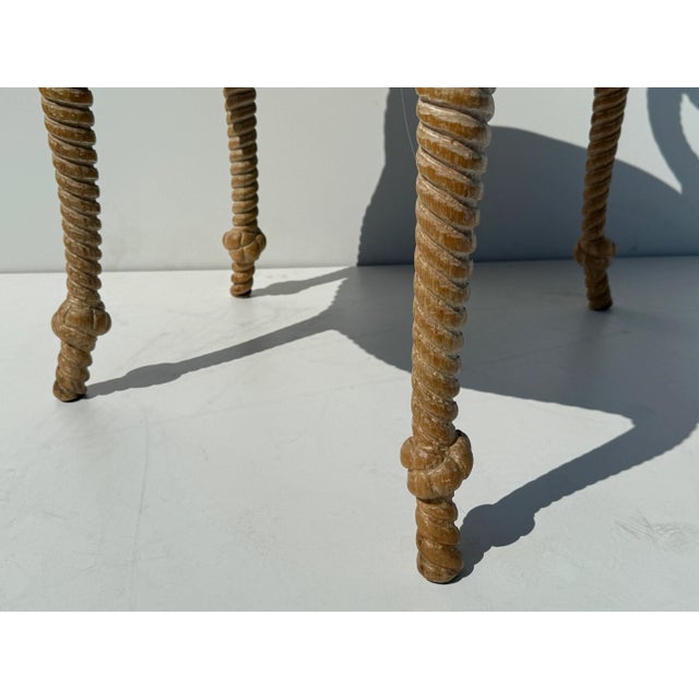 Late 20th Century Pair of Floridian Faux Bois Rope & Tassel Armchairs For Sale - Image 12 of 12