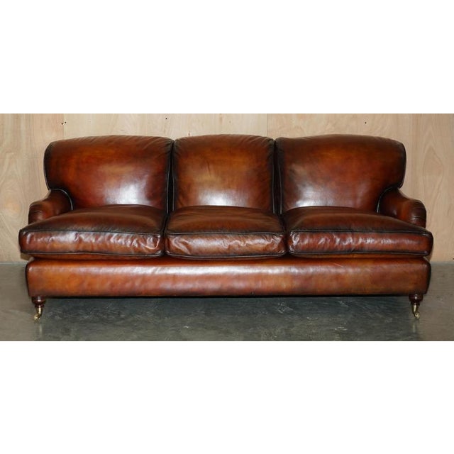 This is a lovely sofa, the leather has been fully restored to include being washed back, it’s then been hand dyed and...