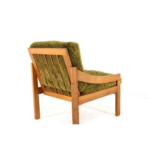 Pine Armchair with Green Upholstery, 1970s For Sale - Image 13 of 16