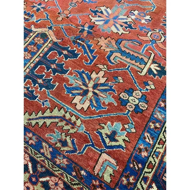 1910s Antique Persian Heriz Area Rug 8’1″ X 11’3″ For Sale - Image 10 of 13