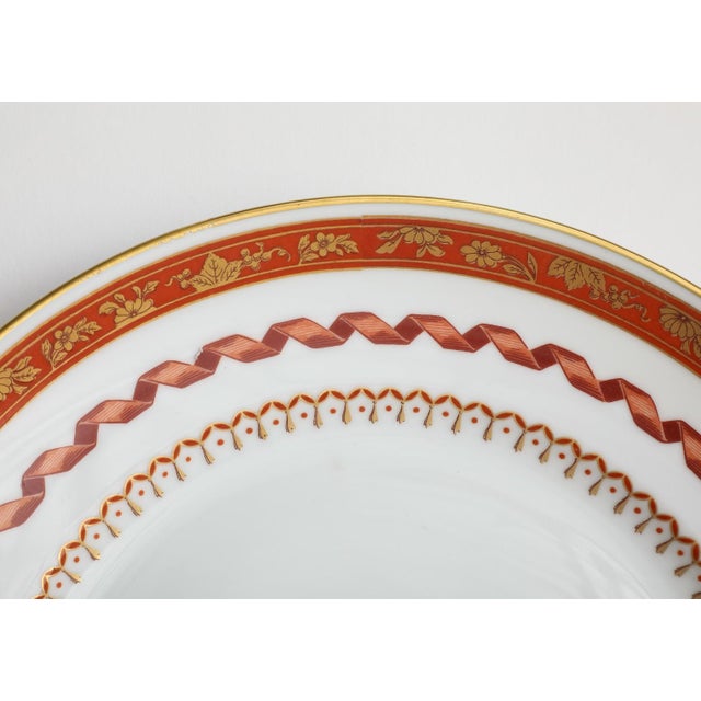 Richard Ginori 1735 Handpainted Porcelain Dinner Plate in Pincio Red, Late 20th Century For Sale - Image 9 of 9