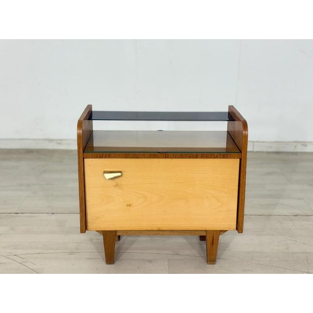 Brown Vintage Bedside Tables, 1960s, Set of 2 For Sale - Image 8 of 10