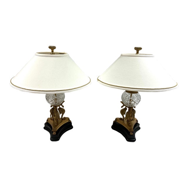 Pair of Frederick Cooper Bird of Paradise Lamps For Sale