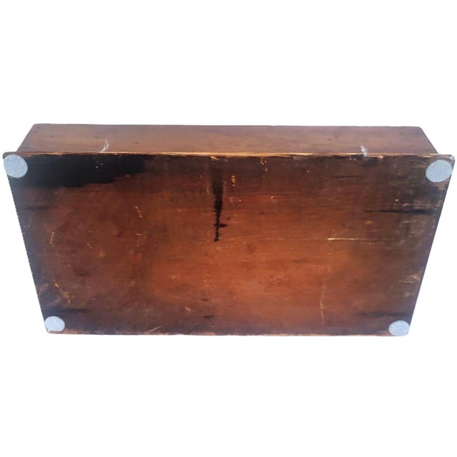 English 19th C Mahogany & Reverse Painted Glass 3 Jar Desk Inkwell For Sale - Image 16 of 16