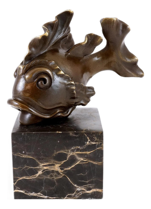 Small Bronze Goldfish Figurine