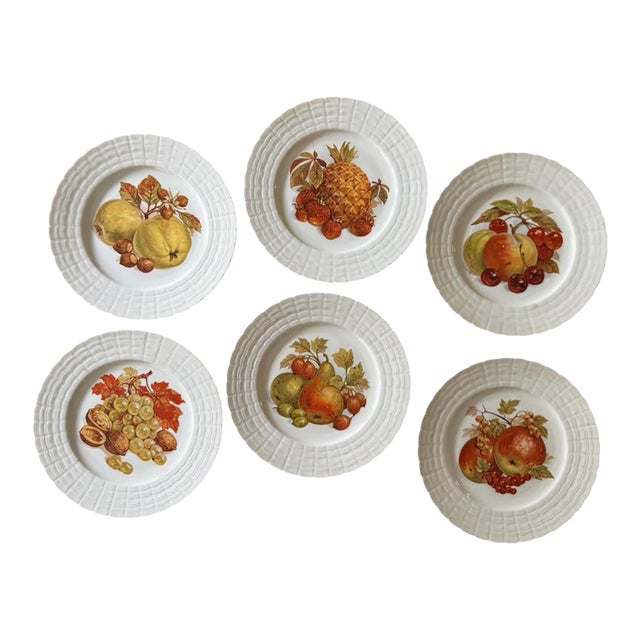 Vintage Hutschenreuther German Fruit Plates – Set of 6 For Sale