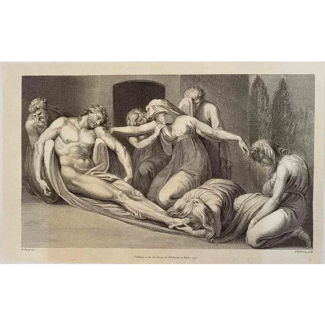 The deposition is an original etching on ivory-colored paper realized in 1791 by Thomas Holloway d'apres Heinrich Fuseli...