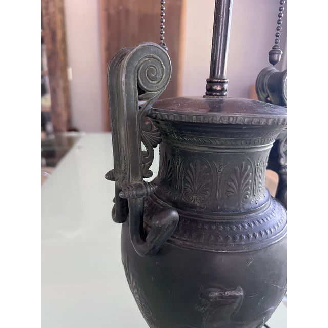 Metal Vintage French Neoclassical Table Lamp For Sale - Image 7 of 12
