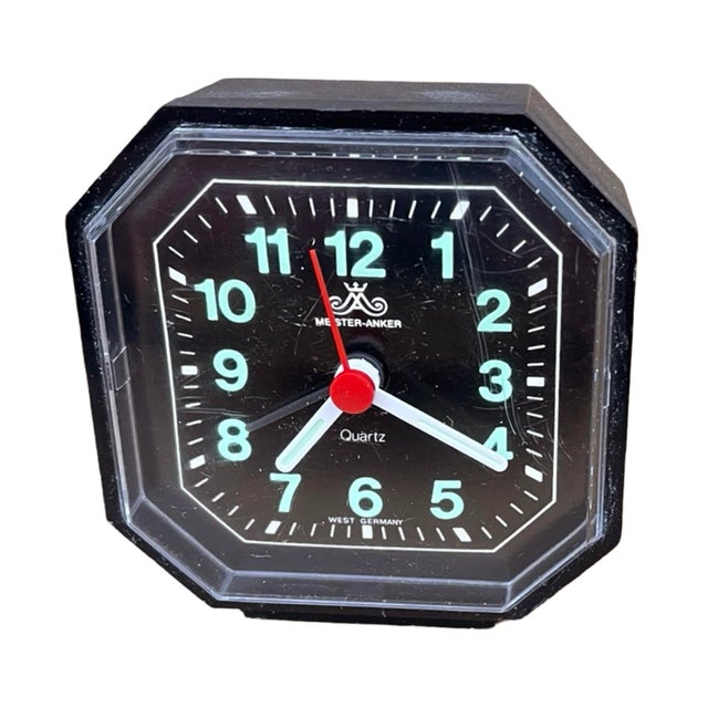 Black, Pop Art, Quartz Alarm Clock Meister-Anker, Germany, 1970s For Sale - Image 6 of 9