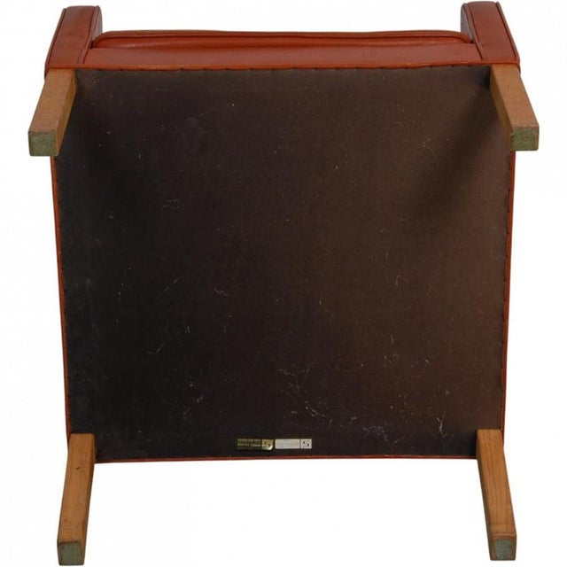 2204 Wingchair in Cognac Leather by Børge Mogensen, 1980s For Sale - Image 15 of 18