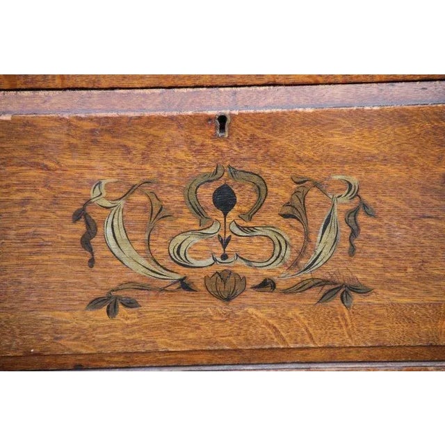 Wood Early 20th Century Arts and Crafts Mission Oak Armoire For Sale - Image 7 of 12