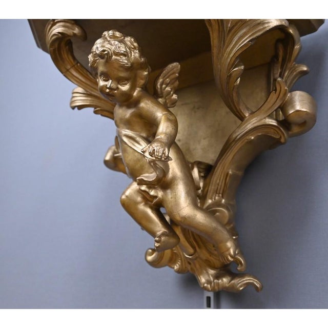 Gold Late 19th Century Gilt Wood Wall Sconces, Set of 2 For Sale - Image 8 of 18