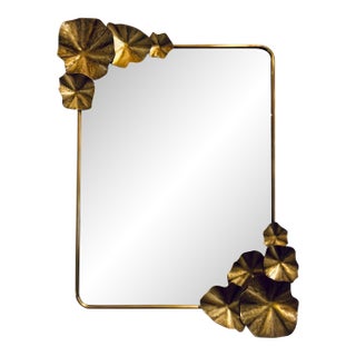 Arteriors Modern Antique Brass Ismerie Wall Mirror For Sale