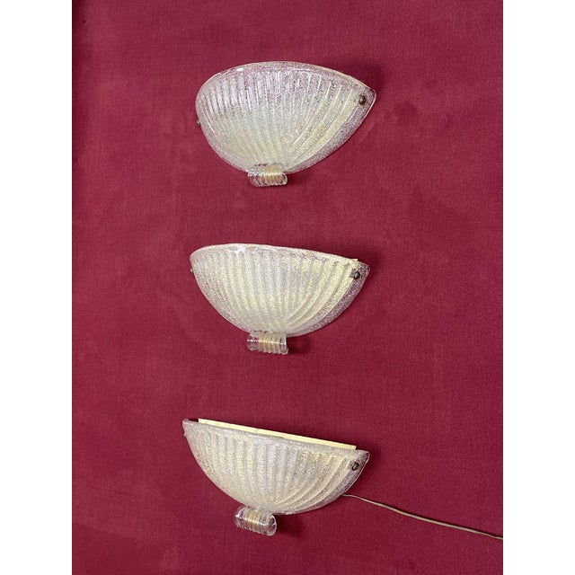 Mid-Century Murano Glass Wall Lamps, 1960s, Set of 3 For Sale - Image 11 of 18