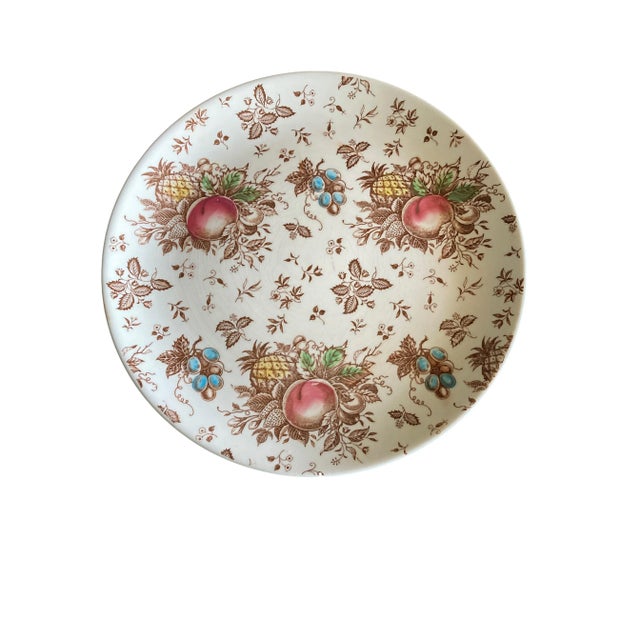 White 1950's Nasco Hand Painted Fruit Serving Plate For Sale - Image 8 of 8