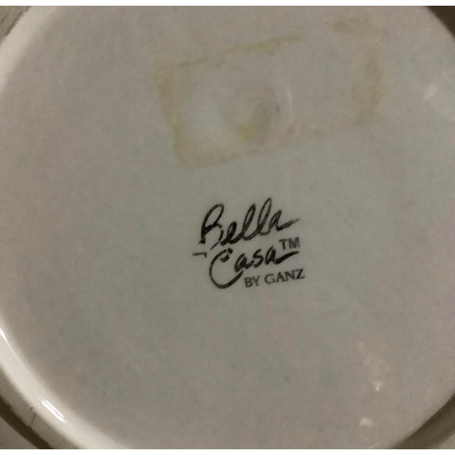 Vintage Bella Casa by Ganz Trompe L’Oeil Blue and White Plaid 3d Fruit Grapes Plate For Sale In New York - Image 6 of 6